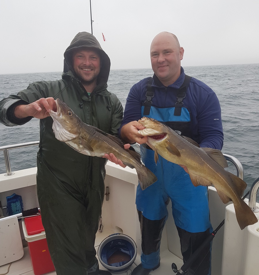Two cod caught on Silver Dawn